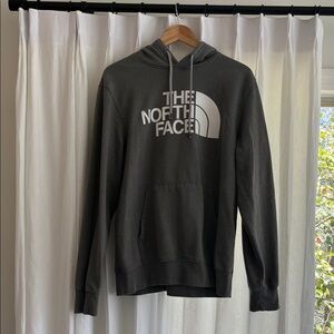The North Face Charcoal Gray Pullover Hoodie with White Logo